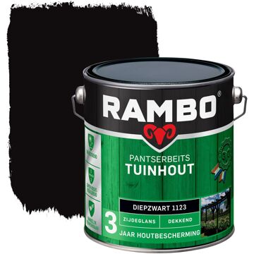 Rambo Tuinhout pantserbeits zijdeglans dekkend diepzwart 1123 2,5 l