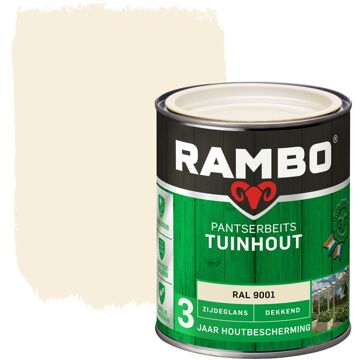 Rambo Tuinhout pantserbeits zijdeglans dekkend RAL 9001 750 ml