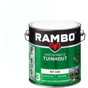 Rambo Tuinhout pantserbeits zijdeglans dekkend wit 1100 2,5 l