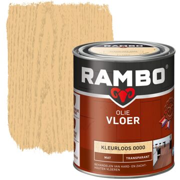 Rambo Vloer Olie Transparant Mat Kleurloos 0000-0,75 Ltr