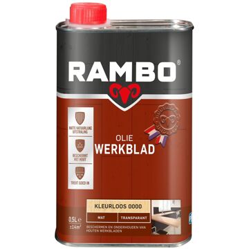 Rambo Werkblad Olie Transparant Mat Kleurloos 0000-0,5 Ltr