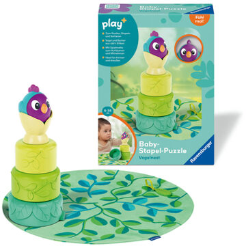 Ravensburger play+ Baby stapelpuzzel: Vogelnest Kleurrijk