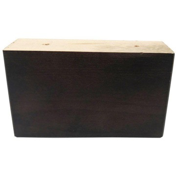 Rechthoekige donker bruine houten meubelpoot 9 cm
