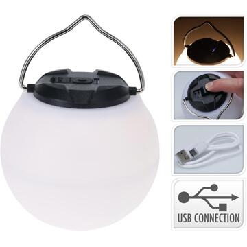 Redcliffs Camping lamp rond met haak USB-C wit