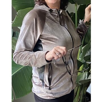 relax vest velours taupe