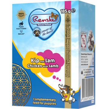 Renske Puppy kip met lam vers bereid nat hondenvoer 24 x 375 g