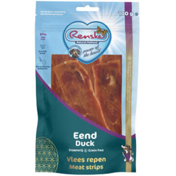 Renske Vleesrepen Eend & Groente - Hondensnack - 100 g