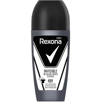 Rexona Invisible Black + White 50 ml Mannen Rollerdeodorant