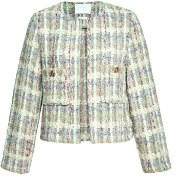 Rich & Royal Klassieke Tweedjas voor Stijlvolle Look Rich & Royal , Green , Dames - Xl,L,M