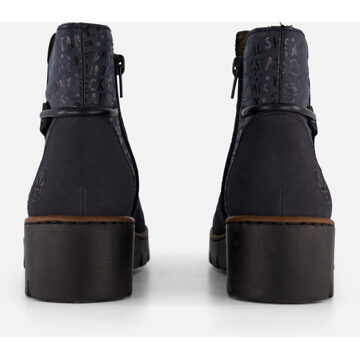 Rieker Blauwe Leren Dames Enkellaars Rieker , Blue , Dames - 37 Eu,38 Eu,36 Eu,42 Eu,39 EU