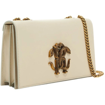 Roberto Cavalli Crème Mirror Snake Schoudertas Roberto Cavalli , Beige , Dames - ONE Size