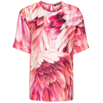 Roberto Cavalli Roze T-Shirt Polos Collectie Roberto Cavalli , Pink , Dames - L,M