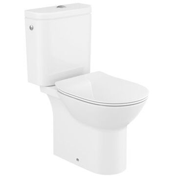 Roca Duoblok Toilet Athena I Universele Afvoer I Soft-close & Quick Release Toiletzitting Wit
