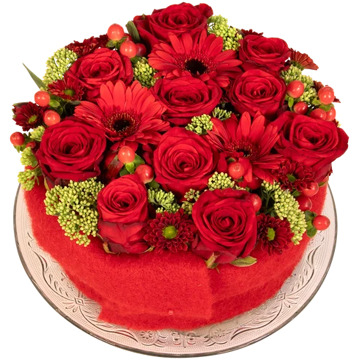 Rode rozen bloementaart