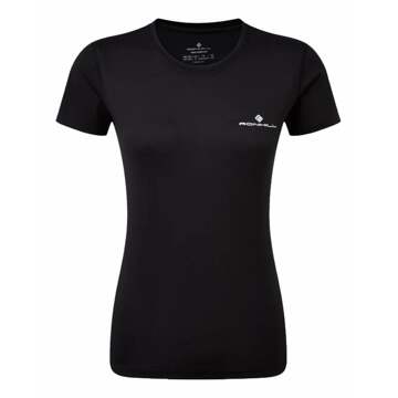 Ronhill Core Hardloopshirt Dames-Zwart,Wit - S