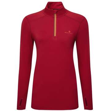 Ronhill Core Thermal 1/2 Zip Hardloopshirt Dames-Rood - L