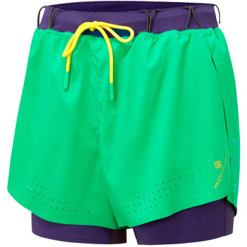 Ronhill Tech Distance Twin Hardloopshorts Dames-Groen,Paars - XS