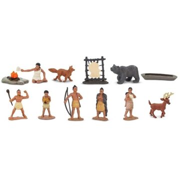 Safari LTD Plastic speelgoed figuren indianen en dieren Multi