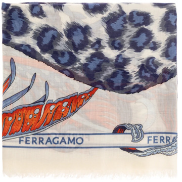 Salvatore Ferragamo Wollen sjaal Salvatore Ferragamo , Blue , Dames - ONE Size