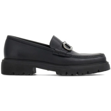 Salvatore Ferragamo Zwarte platte schoenen met Gancini gesp Salvatore Ferragamo , Black , Heren - 42 Eu,43 Eu,41 1/2 Eu,41 Eu,40 Eu,40 1/2 Eu,39 1/2 Eu,39 EU