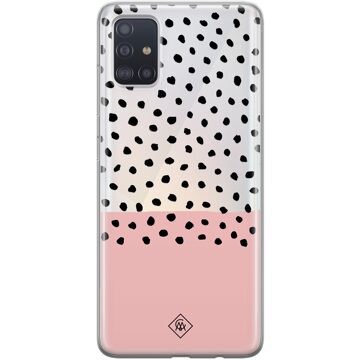 Samsung A51 transparant hoesje - Pink spots