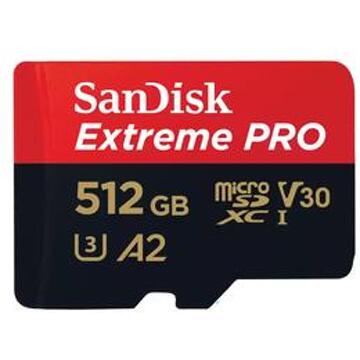 Sandisk MicroSDXC Extreme PRO 512GB 200/140 mb/s - A2 - V30 - SDA - Rescue Pro DL 2 Micro SD-kaart Zwart