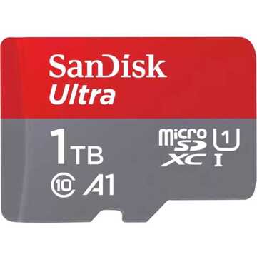 Sandisk MicroSDXC Ultra 1TB 150mb/s C10 - SDA UHS-I Micro SD-kaart Grijs