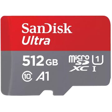 Sandisk MicroSDXC Ultra 512GB 150mb/s C10 - SDA UHS-I Micro SD-kaart Grijs