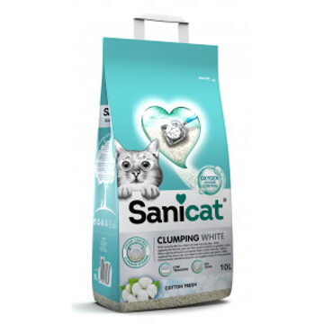 Sanicat 2x10l Sanicat Fris Katoen Klonterende Kattenbakvulling