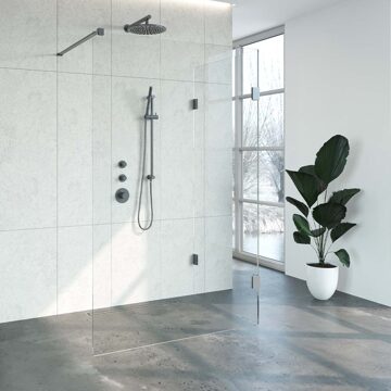 Sanitop Inloopdouche Compleet Just Creating Profielloos 90x130 cm Reversed Gunmetal Sanitop
