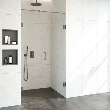 Sanitop Nisdeur Compleet Just Creating Profielloos 2-Delig 110x200 cm 50/60 Gunmetal Sanitop