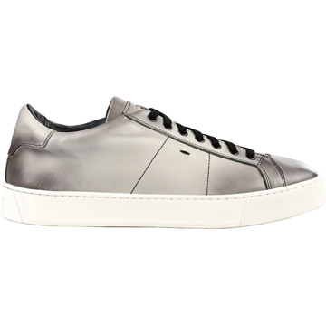 Santoni Italiaanse Leren Sneakers Santoni , Gray , Heren - 45 1/2 Eu,44 Eu,41 Eu,45 Eu,42 Eu,42 1/2 EU