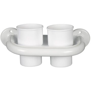 Sapho Dubbele Bekerhouder Sapho Aqualine Hangend Wit Sapho