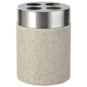 Sapho Tandenborstelhouder Sapho Stone Vrijstaand 10.2x7.5 cm Polyresin Beige Sapho