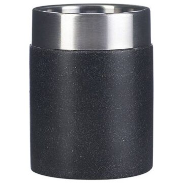 Sapho Tandenborstelhouder Sapho Stone Vrijstaand 10.5x7.5 cm Polyresin Zwart Sapho