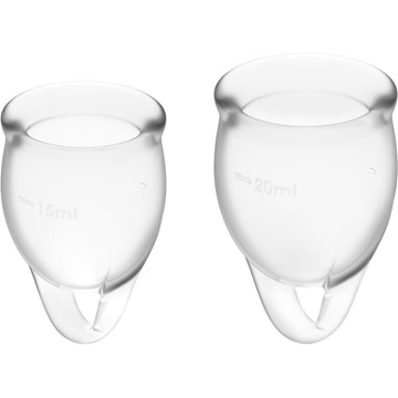 Satisfyer Feel Confident - Menstruatie Cup Set - 2 stuks - Transparant