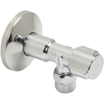 Schell Hoekstopkraan Met Zelfdichtende Schroefdraad En Rozet 1/2" Buitendraad X 10mm Chroom