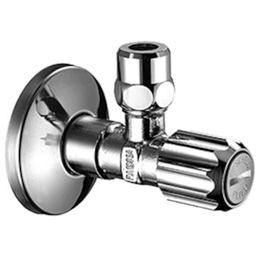 Schell Hoekstopkraan Met Zelfdichtende Schroefdraad, Filter En Rozet 1/2" Buitendraad X 10mm Chroom