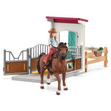 Schleich schleich® Paardenbox met Hannah & Cayenne 42710 Kleurrijk