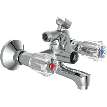 Schütte SCHÜTTE Badmengkraan tweeknops SAVINO chroomkleurig Zilver