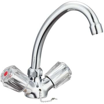 Schütte SCHÜTTE Wastafelmengkraan tweeknops SAVINO chroomkleurig Zilver