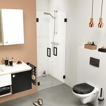 Sealskin I Am Pendeldeuren Voor Een Nis Van 900mm Mat Zwart | 8mm Helder Glas + Antikalk