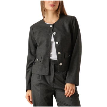 SECOND FEMALE Veelzijdige Wake Tailored Jacket voor Vrouwen Second Dames , Gray , Dames - Xl,L,M,S,Xs