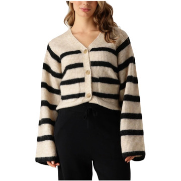 SECOND FEMALE Wijdvallende Cardigan Ovalis Knit Second Dames , Beige , Dames - Xl,L,M,S