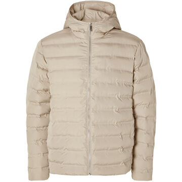 Selected Barry quilted hooded jacket pure cashmere Beige - XL