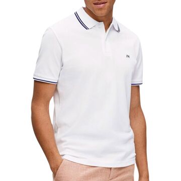 Selected Dante Polo Heren wit - donkerblauw - L