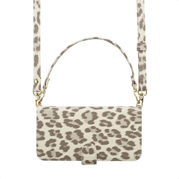 Selencia Sabi Bookcase met Panterprint voor de Samsung Galaxy A35 - Soft Ivory Beige