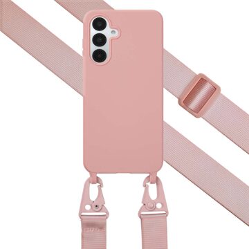 Selencia Siliconen hoesje met afneembaar koord voor de Samsung Galaxy A36 - Sand Pink Roze