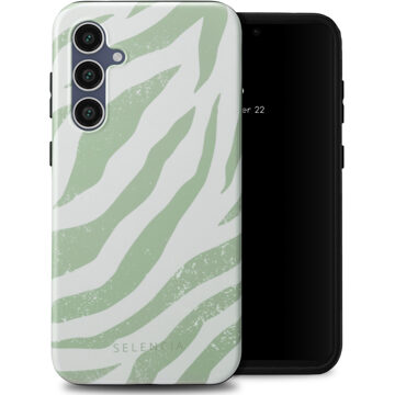 Selencia Vivid Backcover voor de Samsung Galaxy S23 FE - Colorful Zebra Sage Green Meerkleurig