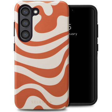 Selencia Vivid Tough Backcover voor de Samsung Galaxy S23 - Dream Swirl Orange Meerkleurig